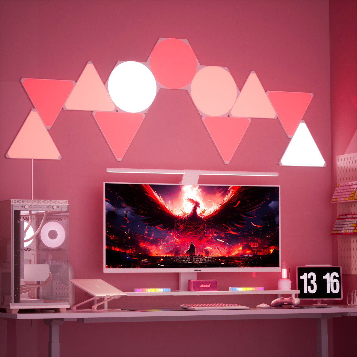 Intelligent background LED board sound rhythm music quantum light triangle splicing wall light e-sports atmosphere light