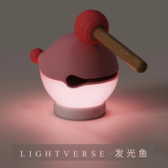 Lightverse Wooden Fish Night Light Beats Fish and Prayers Light Creative Patting Light Girl's Best Friend Bedroom Sleep